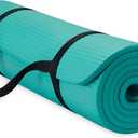 Gaiam Essentials Thick Yoga Mat with Easy-Cinch Strap (Teal, 10mm)