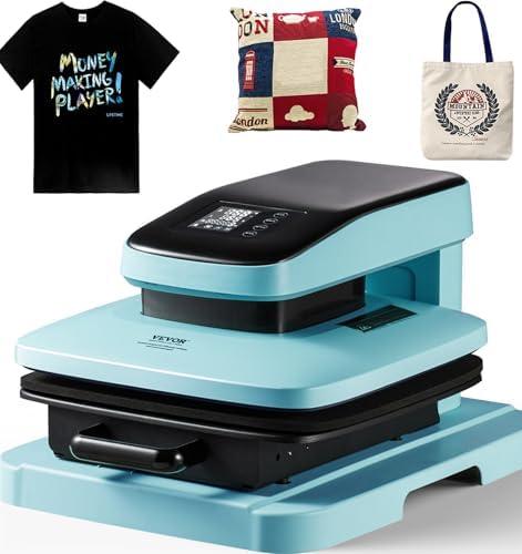VEVOR Auto 15x15 Heat Press Machine, Heat Up Fast & Even - Tshirt Press Machine for T Shirt, Pillow, Bag, Pad, Hoodie