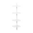 Zenna Home 2153WW2 Tension Pole Shower Caddy, 7.2 in OAL, 10.6 in OAW, 4-Shelf, Plastic, White