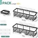 Veken Shower Caddy 3-Pack, Advanced Rustproof Design, No Drilling Adhesive Shelves, Rack with Soap Holder, Large Capacity Bathroom Organizers and Storage, Wall-Mounted Kitchen & Home Decor, Black