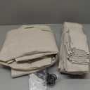 Neutral Linen Pinch Pleated Curtains 84 Inches Long 2 Panels for Living Room Bedroom Memory Training Shaped Semi Sheer Beige Oatmeal Pleat Drapes with Hooks Rings Light Filtering Window Curtain 40x84