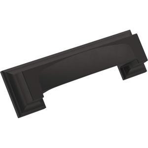 Amerock | Cabinet Cup Pull | Matte Black | 3 inch & 3-3/4 inch (76mm & 96 mm) Center-to-Center | Appoint | 1 Pack | Drawer Pull | Cabinet Handle | Cabinet Hardware