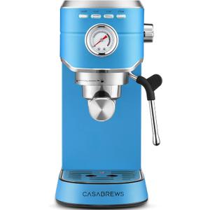 CASABREWS CM5418 Espresso Machine 20 Bar, Stainless Steel Espresso Maker with Milk Frother Steam Wand, Professional Coffee Machine with 34oz Removable Water Tank, Gift for Him, Gift for Friend, Blue