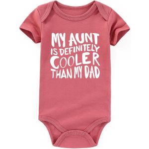 My Aunt Is Cooler Than Dad Baby Clothes Gender Neutral Aunties Bestie girl Outfits boy Bodysuits (12-18 Months)
