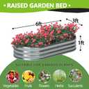 Foxlang 6x3x1ft(2 Pack) Galvanized Oval Raised Garden Bed,Outdoor Planter Box Metal Patio Kit Planting Bed for Vegetables Flowers Herb,Silver