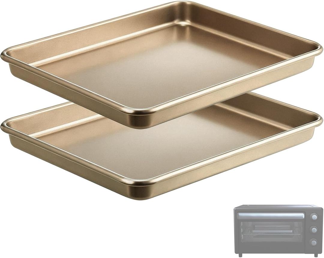 Toaster Oven Replacement Trays Compatible with Oster,8.7"*6.5", Non-stick Carbon Steel,2PCS Bakerware Set