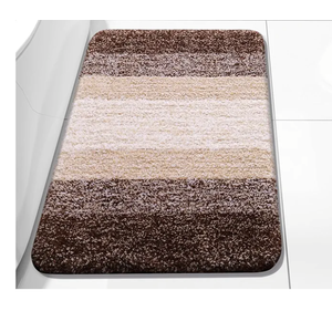 Arotive Bathroom Rug  Soft Absorbent Microfiber Bath Mats and U-Shaped Contour Toilet Rug, Non-Slip Machine Washable Dry Bath Mats for Bathroom, 17x30 Brown