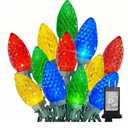 Dazzle Bright C9 Christmas String Lights, 110 LED 66 FT Waterproof Connectable Green Wire Fairy Lights, Christmas Lights for Indoor Outdoor Home Yard Xmas Tree House Decorations (Multi-Colored)