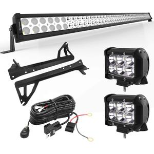 YITAMOTOR 52 Inch 500W LED Light Bar & 2 Pack 4" Light Pods with Bracket