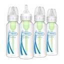 Dr. Brown's Natural Flow Anti-Colic Options+ Narrow Baby Bottle, 8 oz/250 mL, with Level 1 Slow Flow Nipples, 0m+, 4 Pack
