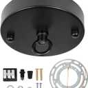 4.7 Inches Industrial Black Ceiling Light Canopy, Pendant Light Plate Cover, Iron Metal Round Canopy Kit for Chandelier Hanging Lamp Lighting Fixture Mounting Hardware (Surface Hanging)