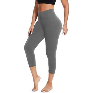 MOREFEEL V Cross Waist Capri Leggings for Women- Summer Workout Tummy Control Butt Lift Soft Sports Gym Yoga Pants Tights , size L MOREFEEL V Cross Waist Capri Leggings for Women- Summer Workout Tummy Control Butt Lift Soft Sports Gym Yoga Pants Tights , size L