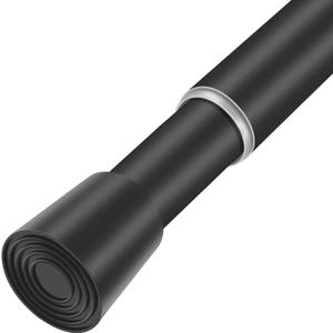 2 x Black Adjustable Shower Curtain Rod 28-77 Inches 1pc, 7/8" Diameter Anti-slip Heavy Duty Tension Spring Curtain Rod No Drill for Windows Bathroom Kitchen Closet Doorway 22TD28-77BLK