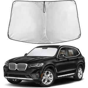 EcoNour Windshield Sunshade Compatible for BMW X3 2018-2024, 2025, 2026 Including sDrive30i, xDrive30i, M40i, and Hybrid Trims, Sun Visor for Front Window Sun Shade Cover, Car Accessories