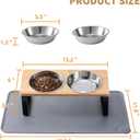 Upgraded Elevated Cat Bowls with Food Mat,15Tilted Stand Anti Vomiting Raised Cat Dishes for Food and Water,2 Stainless Steel Bowls for Cats and Puppy