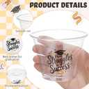 Jingmore 100 Pieces Graduation Cups 2026 Black Gold Disposable Plastic Graduation Cups for Class of 2026 Grad Party Decorations Celebrations Supplies (9 oz)