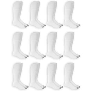 Fruit of the Loom Men's Dual Defense Tube Socks (12 Pack) (White)