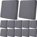 Tingjoo 8Pcs Patio Cushion Covers Stretch Outdoor Couch Cushion Covers Slipcovers Sets Replacement Furniture Sofa Chair Seat Couch Washable(Dark Gray)