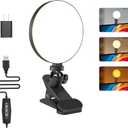 Light for Video Recording, 3 Color & 5 Brightness Video Light Clip on Desktop Monitor, Timer Setting with USB Plug Webcam Light for Meeting, Video Calls, Remote Working, Live Streaming - 4.7''