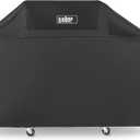 63-Inch Grill Cover for Weber Genesis 300, Heavy Duty BBQ Cover with Straps, Black, 63W x 25.6D x 43.4H inches