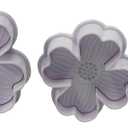 Pson 3Pcs Plunger Cookie Cutter Set, Mini Plastic Biscuit Molds for Cake Decorating, Baking, Fondant, and DIY Crafts(Flower)