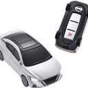 for Nissan Key Fob Cover Key Shell upgraded version with lamp - White | Compatible with Nissan Altima Maxima Sentra Armada Pathfinder Rogue Smart Remote Key and Key 2/3/4/5 Button