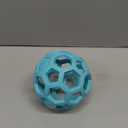 JW Pet HOL-ee Roller, Dog Toy Puzzle Ball, Natural Rubber, Medium (4.5 Inch Diameter), Blue