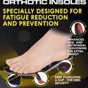 (New) Work Orthotic Insoles - Anti Fatigue Medium Arch Support Shoe Insert Men Women - Plantar Fasciitis Flat Feet - Relieve Foot Pain - Work Boot Insoles Standing All Day (XL, Blue Lines) (XL(Men 11-13.5||Women 12-14.5))