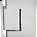 Shower Door Hinge in Chrome  Full Back Plate, Solid Brass 90 Degree Square Standard, Wall to Glass, Self-Centering Pivot, Fits 3/8" to 1/2" (10 to 12 mm) Frameless Bathroom Glass Doors