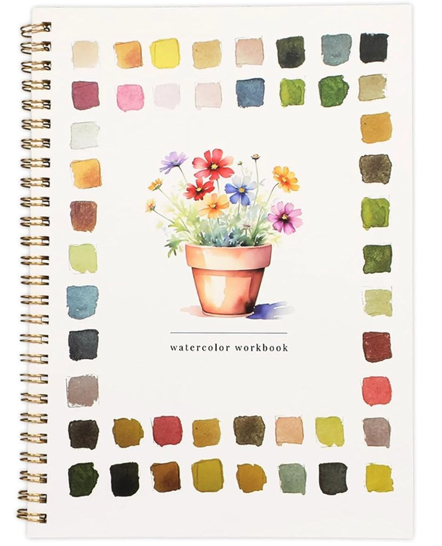 Watercolor Workbook – Water Coloring Book, Beginner Watercolor Painting Workbook (Potted Plant)