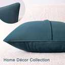 Throw Pillow Covers 16x16 Set of 2  Solid Decorative Pillow Cases for Couch, Sofa, Bed  Square Cushion Covers with Piping (No Insert) Slate Blue