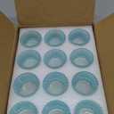 VOHO Blue Ribbed Candle Holder for Christmas Decorations, Tealight Candle Holder Set of 12 for Boy Baby Shower, Glass Tea Lights Candle Holder Wedding Centerpieces for Tables