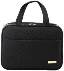 HOTOR Travel Toiletry Bag w/Hanging Hook - Spacious Toiletry Bag Essentials for Women & Men, Makeup Bag/Big Comparment, Waterproof for Travel Accessories, Medium, Black