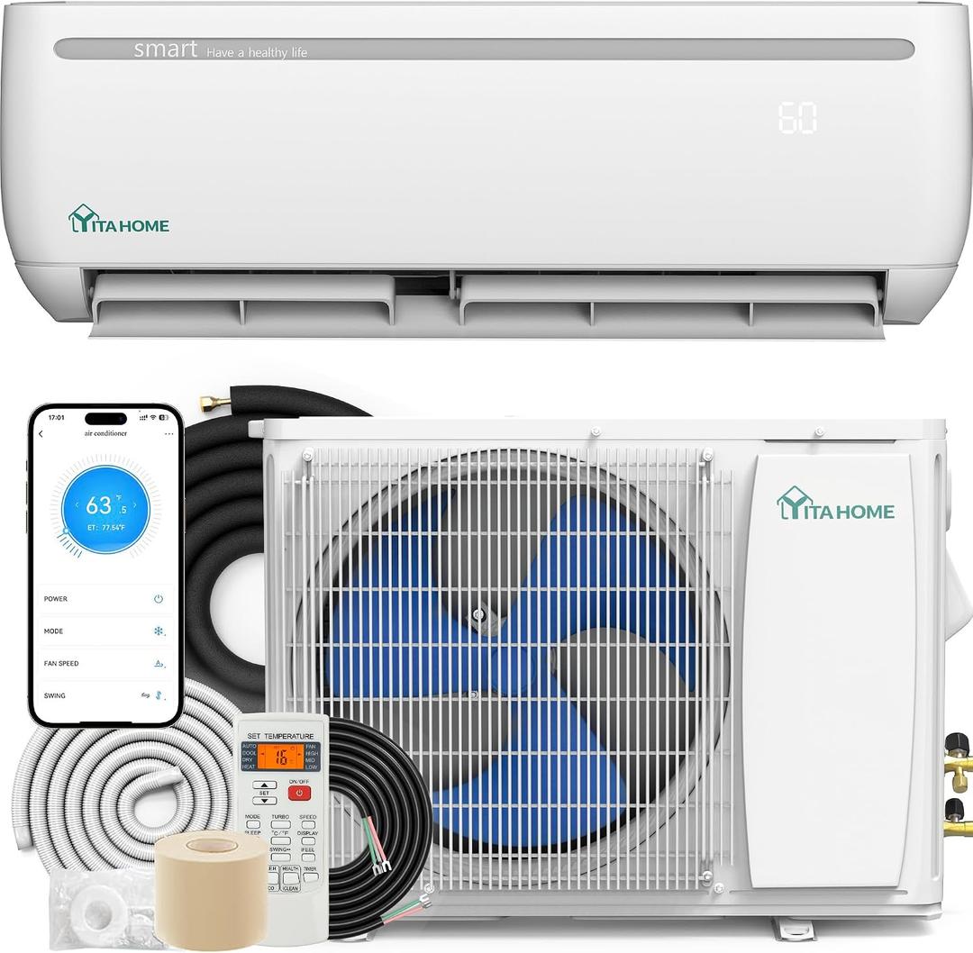 YITAHOME 12000 BTU Mini Split AC/Heating System 220V 17.5 SEER2