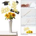 Graduation Decorations 2026, Gold Graduation Centerpiece Sticks, 16pcs Class of 2026 Party Table Toppers Grad Cap Sticks Centerpiece Table Decorations for High School College Graduation Party Supplies