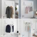 Over The Door Clothes Hanger Rack Foldable Space-Saving Over The Door Hooks for Laundry Drying Bathroom Towels & Home Office(White)