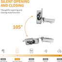 Chibery 20 Pack 3/8" Overlay 3D Soft Close Concealed Hinge for Face Frame Door, Smooth Slow Self Closing Hinges, Satin Nickel, Hidden 105 Open Angle Stainless Steel Hinge for Kitchen Cabinet Door