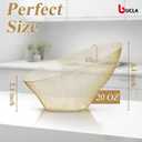 bUCLA 12 Pack Gold Glitter Plastic Serving Bowls - 20 OZ Disposable Snack, Fruit, Chip, Candy Angled Serving Bowls for Party & Thanksgiving