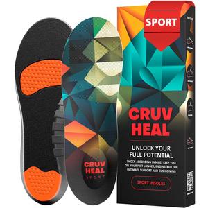 CRUVHEAL Sport Shock Absorbing Insoles - Basketball Athletic Shoe Cushioning Inserts Men Women - Ideal for Active Sports Running Training - Neutral Arch for Sneakers Shoes, M (M(Men 6-8//Women 7-9))