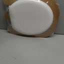 Mayfair Padded Toilet Seat with Chrome Hinges, Soft Vinyl over Wood Core Seat, Made in USA, Round, White (Elongated)