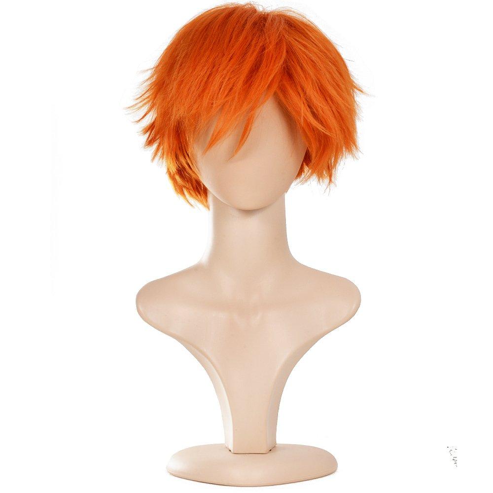 Wigs for Mens' Death Note Male Short Hair Wig Costume Cosplay Wigs (Orange)