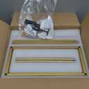 Modern Gold 4-Light Farmhouse Chandelier 15.7" Square Pendant Lighting Fixture Adjustable Height Ceiling Light for Kitchen Living Room Dining Room Hallway Bedroom Foyer