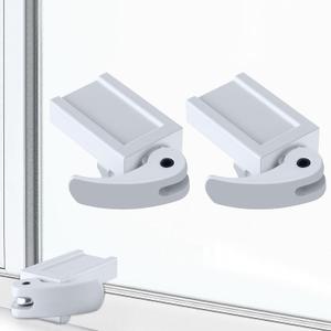 2 Pack Window Locks, Diecast Durable Design, Compatible with Horizontal and Vertical Window, Fit 1/16 inch(0.16cm) up to 1-1/2 Inch Long Version Wide Rail Easy Installation Enhanced Safety