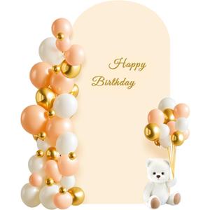 Champagne Arch 7.2FT Spandex Fitted Wedding Stand Cover - Round Top Chiara Stretchy Backdrop for Birthday Party Ceremony Banquet Decoration