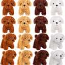 Elcoho 16 Pieces 4 Inches Mini Plush Dogs Stuffed Puppy Dog with Keychain Cute Stuffed Animal Toy Soft Toys Party Favor for Goodie Bag Birthday Party Gifts, 4 Colors (Curly Puppy)