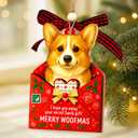 2 x Corgi Ornament, Corgi Ornaments for Christmas Tree, Unique Dog Letter Christmas Ornaments 2025 Gifts for Lover, Dog Ornament and Decor Gift Wood Acrylic 2 Layers Xmas Ornaments