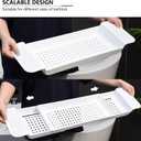 Bath Tub Tray - Stretchable, Strong Load-Bearing, Plastic, Anti-Slip Design - Ultimate Bathtub Caddy Tray (White)