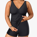 Yonique Womens Plus Size Swimsuits with Shorts Tummy Control Tankini Two Piece Bathing Suits Athletic Swimwear Size XL