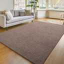 Amearea Modern Soft Area Rug, Chic Color Washable Rugs for Living Room, Home Decor Fluffy Carpet, Cute Accent Kids Rugs for for Bedroom Nursery Dorm Indoor Room Decor, Brown White, 4x6 Feet