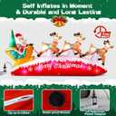 Danxilu Christmas Inflatables 10 FT Long Santa Sleigh with Reindeer Outdoor Decorations, Built-in Colorful LEDs Santa Claus Deer Sled Blow Up Yard Decoration for Outside Lawn Holiday Xmas Decor